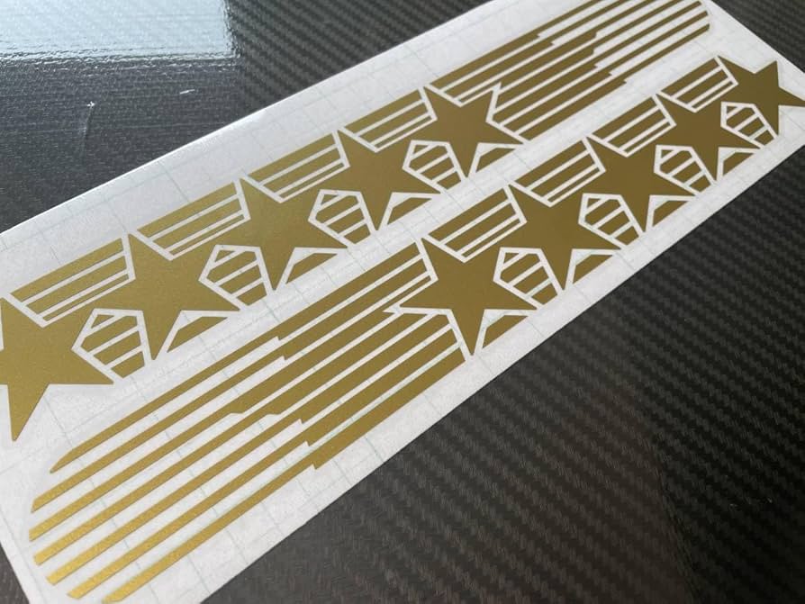 Amazon.co.jp: ZIPANG風 5連星3金色 4cm x 30cm 左右セット